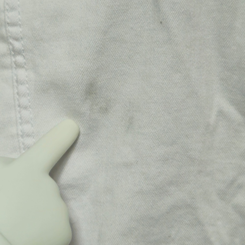 KUT From The Kloth Optic White Denim Jacket Womens Medium Raw Hem Buttons NEW ** - Picture 11 of 11